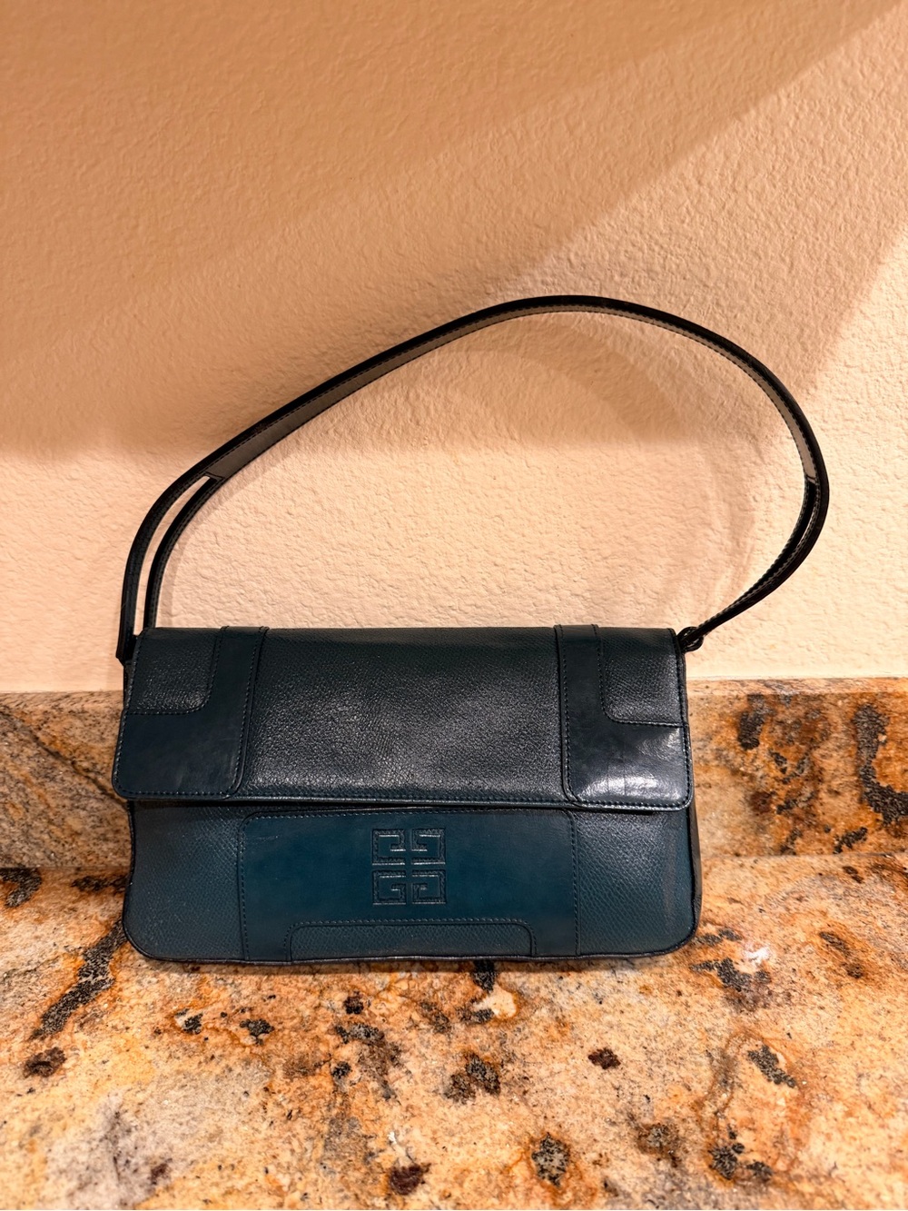 Givenchy Teal Leather Shoulder Bag - Picture 2 of 8